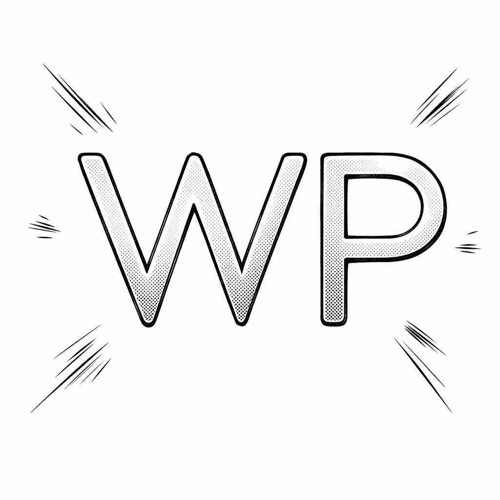 Warby Parker's WP monogram, manga-inked